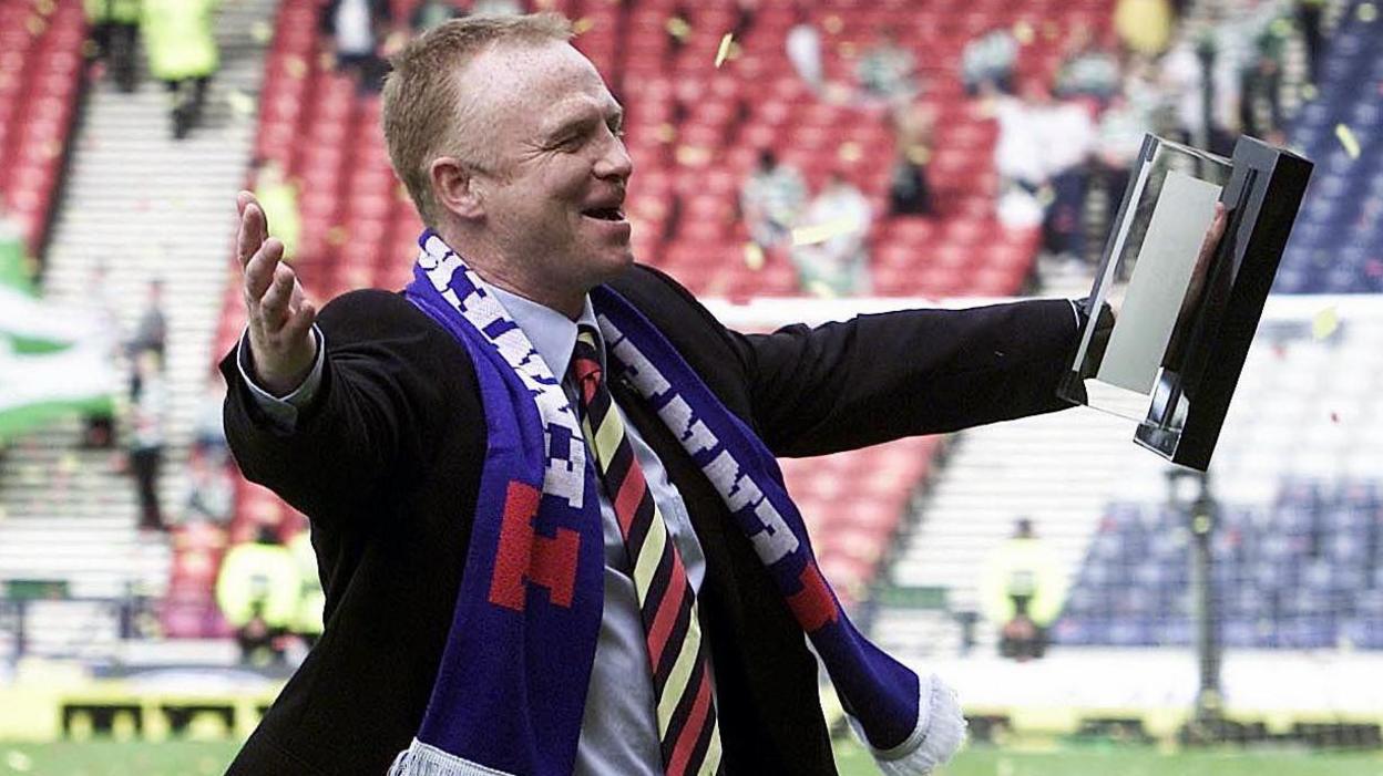 Rangers manager Alex McLeish celebrates