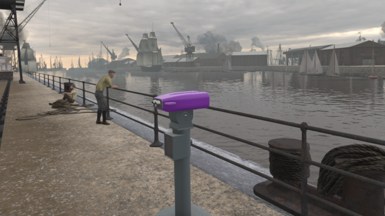 A image of a pair of binoculars next to a river