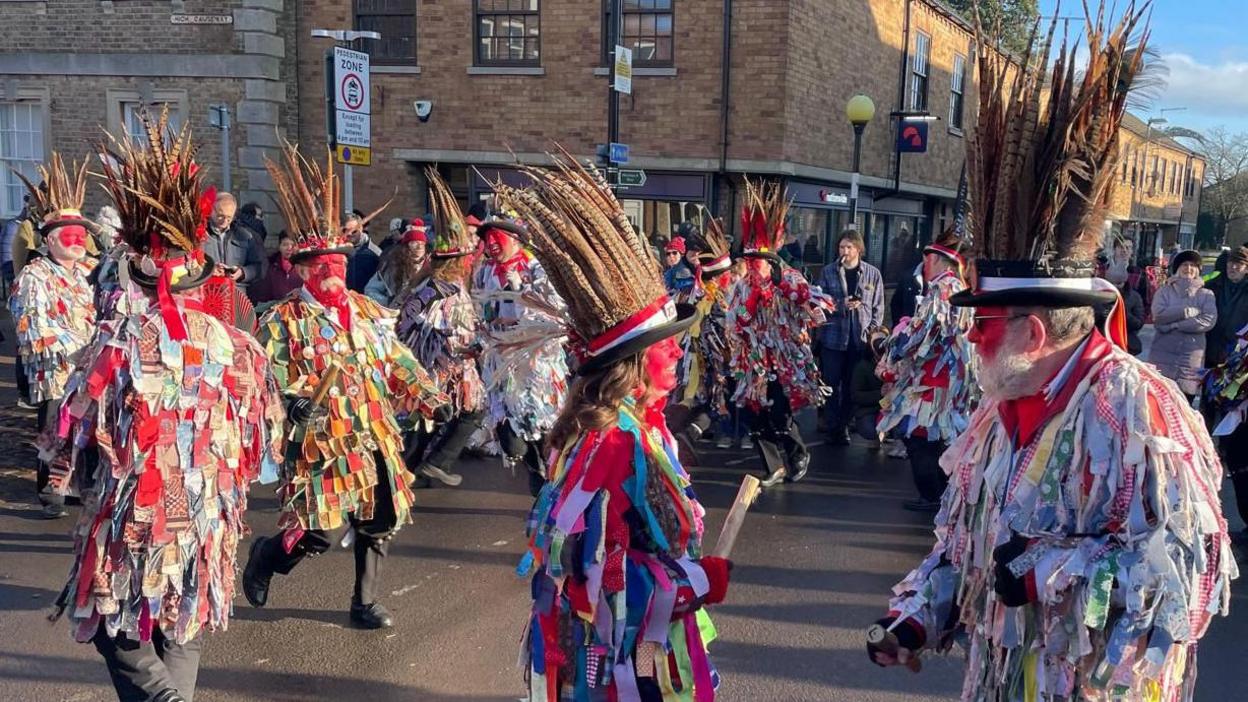 A folk group of dancers