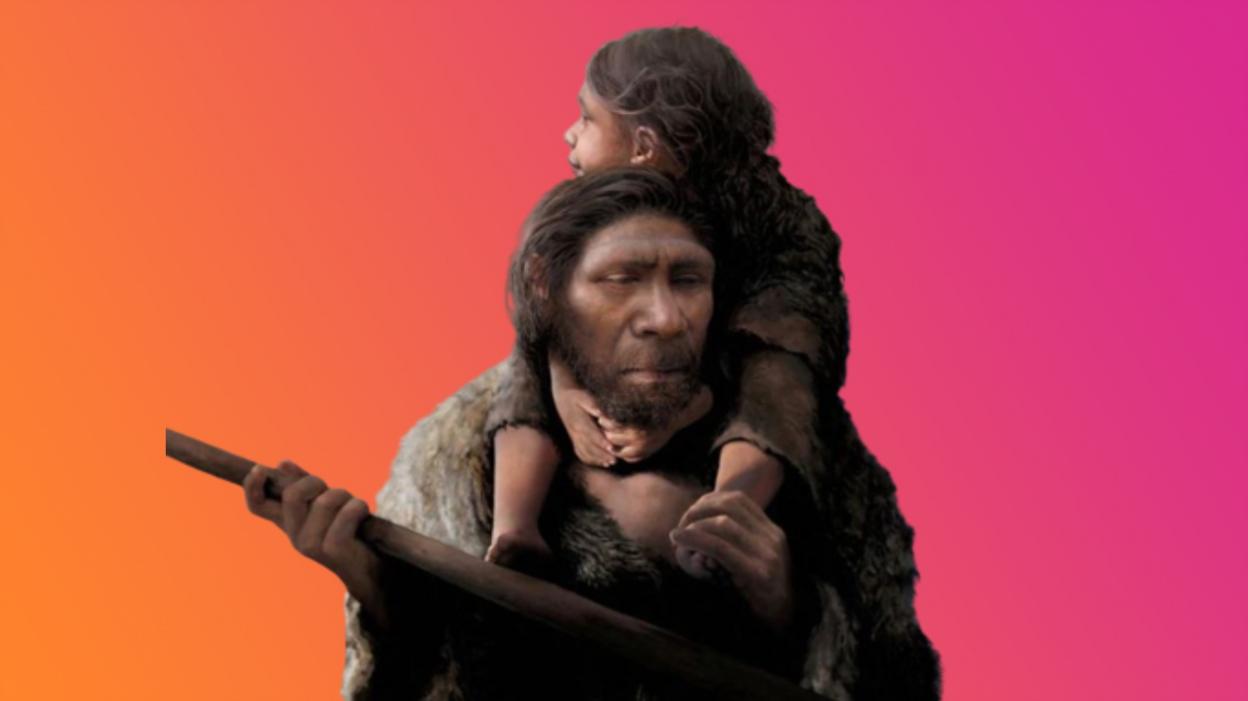 Artist's impression of first-known Neanderthal family