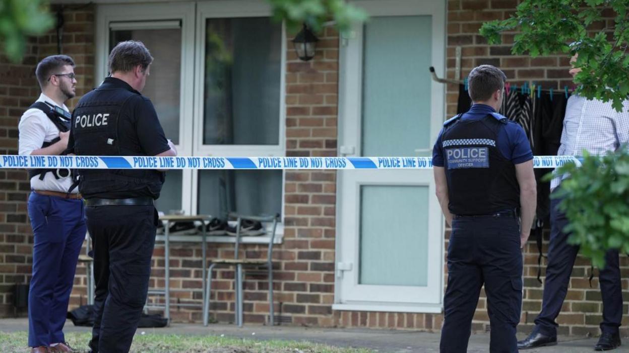 Police outside an address in Dalewood Gardens