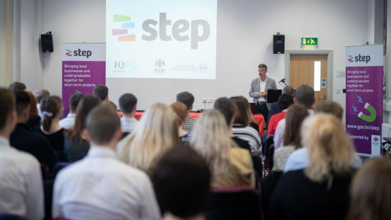 A speech to a full room during the 2019 Step Programme