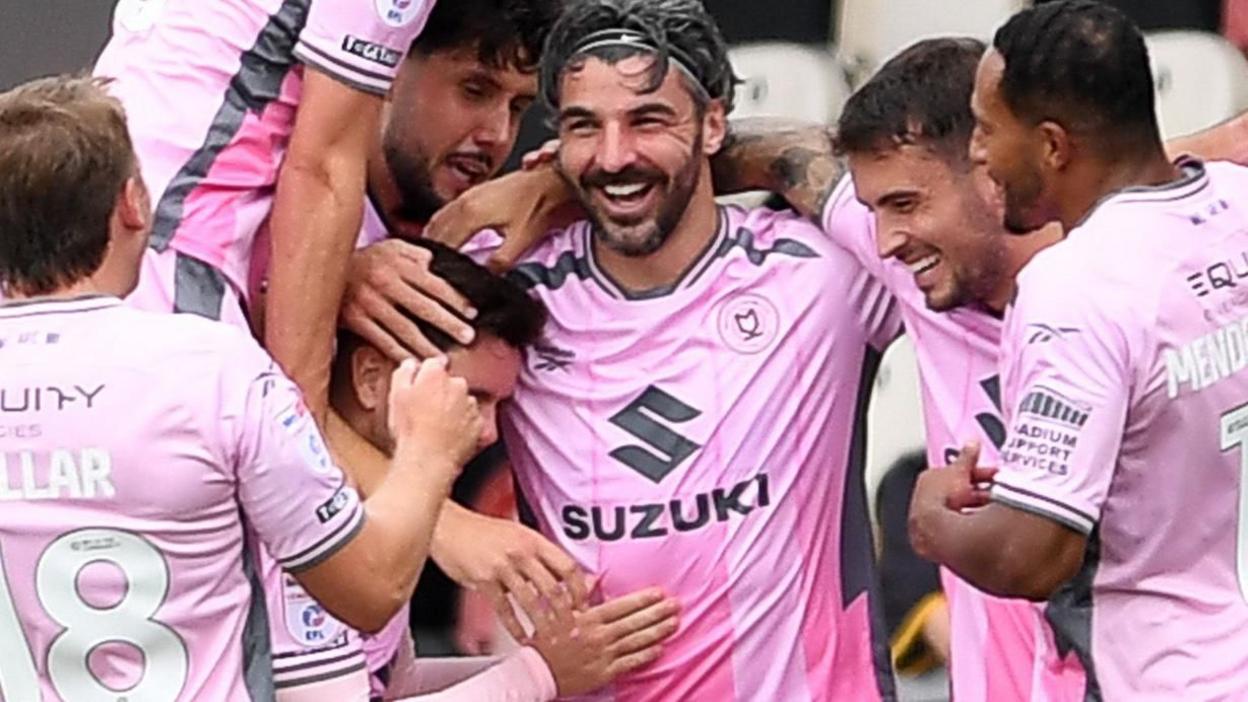 Callum Paterson of MK Dons celebrates