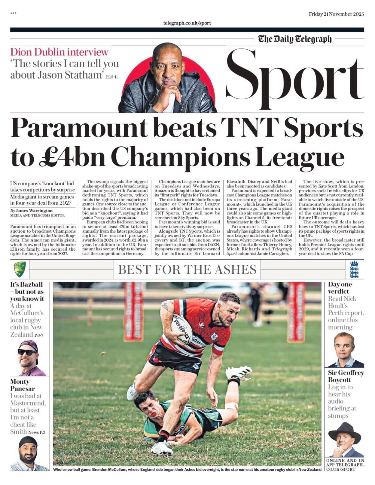 Telegraph sports section