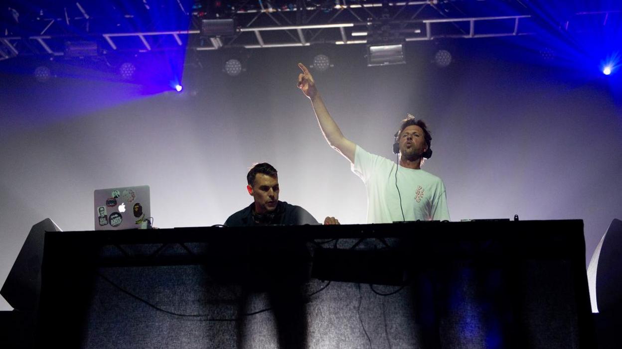 Groove Armada performing in the Big Top at Isle of Wight Festival