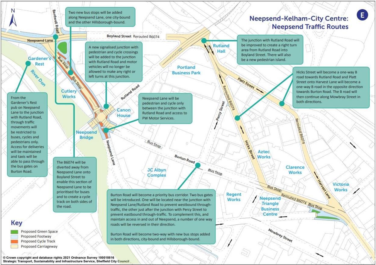 Council map of planned road changes