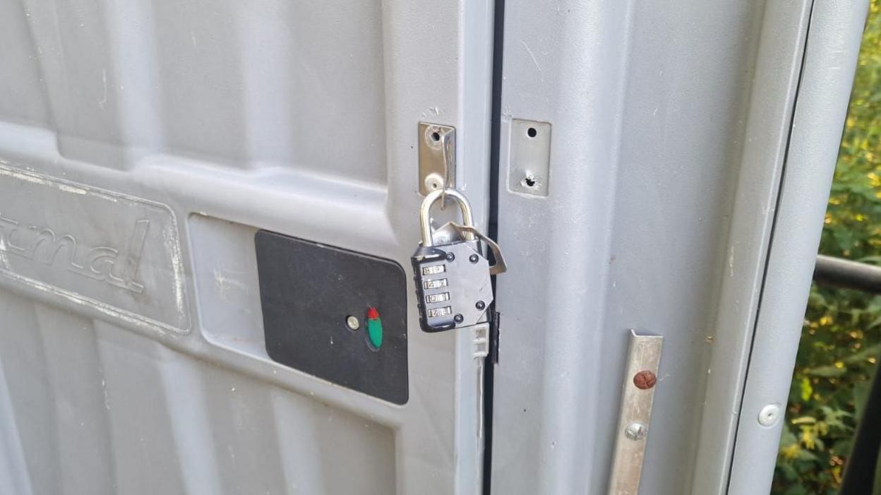 Locking brackets torn off from panels of toilet doors at the 2nd Beeston Sea Scouts water base at Barton Island in Nottingham.