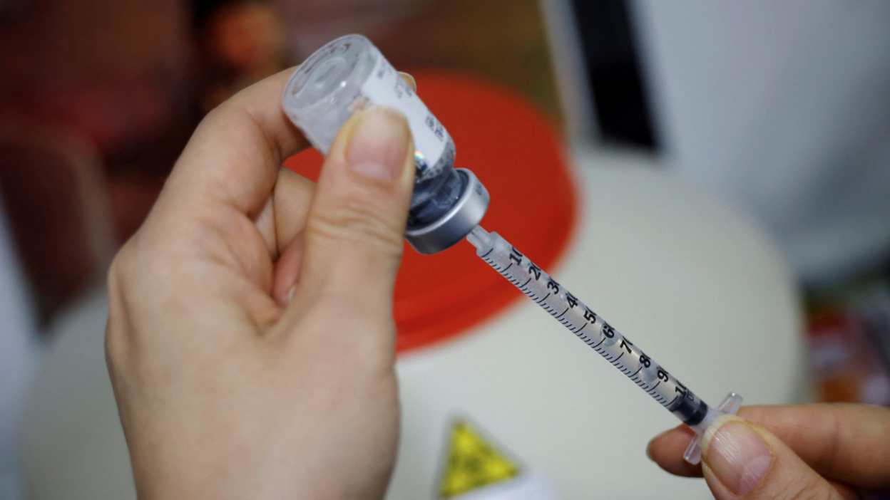 A close-up of a Botox injection being prepared