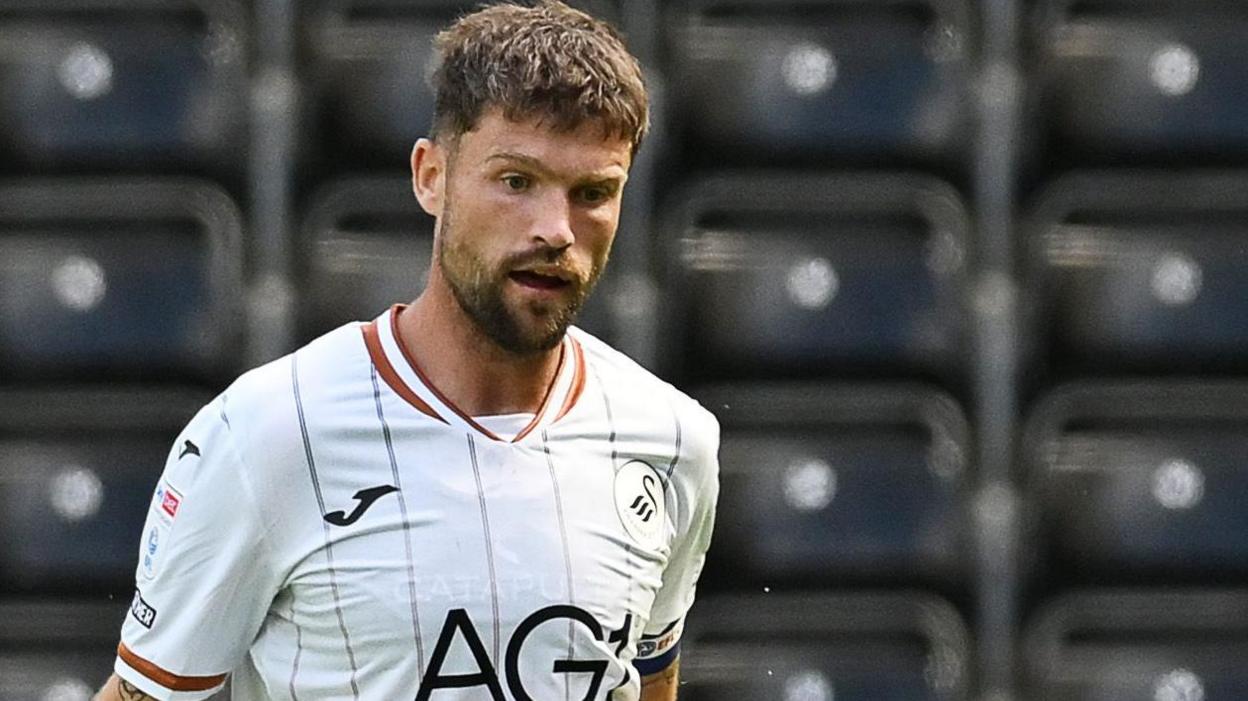 Cameron Burgess in action in Swansea's pre-season friendly against Leganes