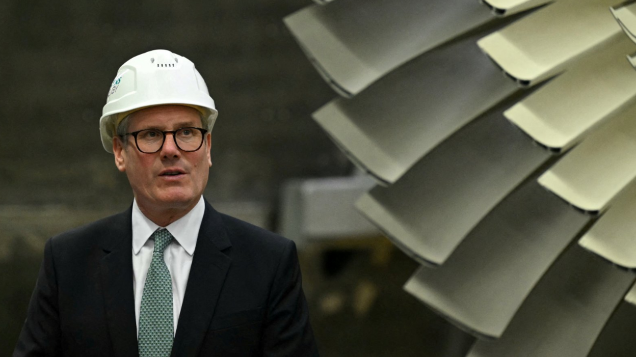 Prime Minister Keir Starmer visits the Siemens Energy plant, part of German industrial conglomerate Siemens in Berlin