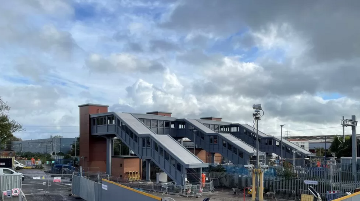 The new footbridge at Theale station