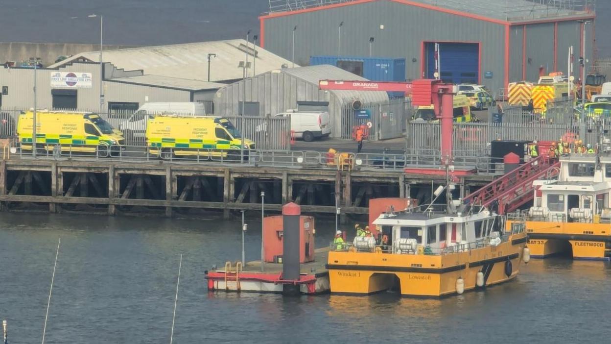 Ambulances at Grimsby Docks