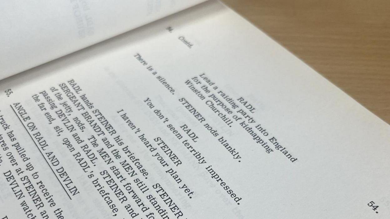 The page is at an angle. The text includes names in capital letters.