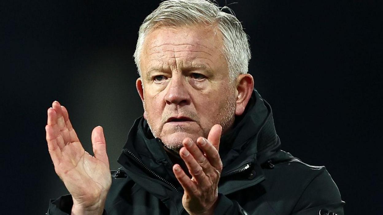 Sheffield United boss Chris Wilder applauds the Blades fans