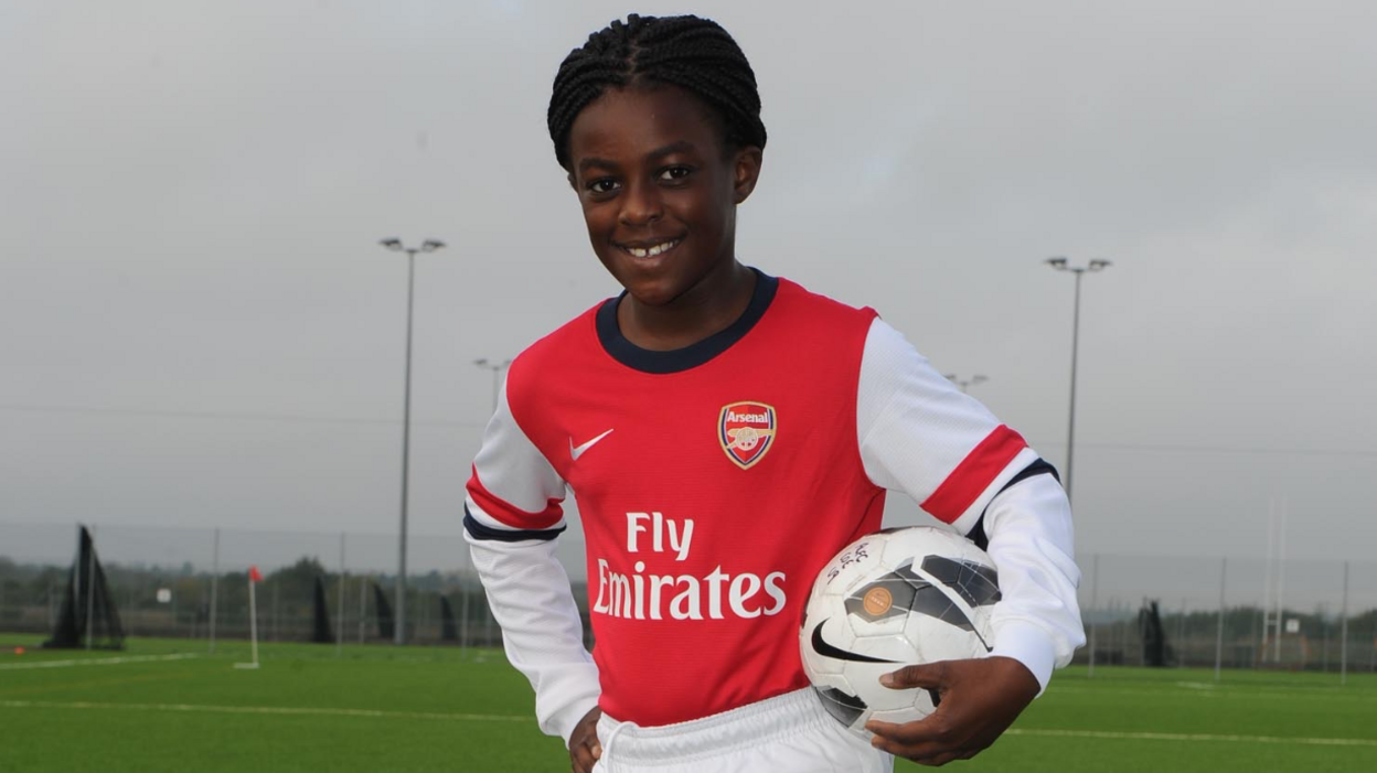 A pic of Michelle Agyemang during her time in Arsenal's under-9s team.