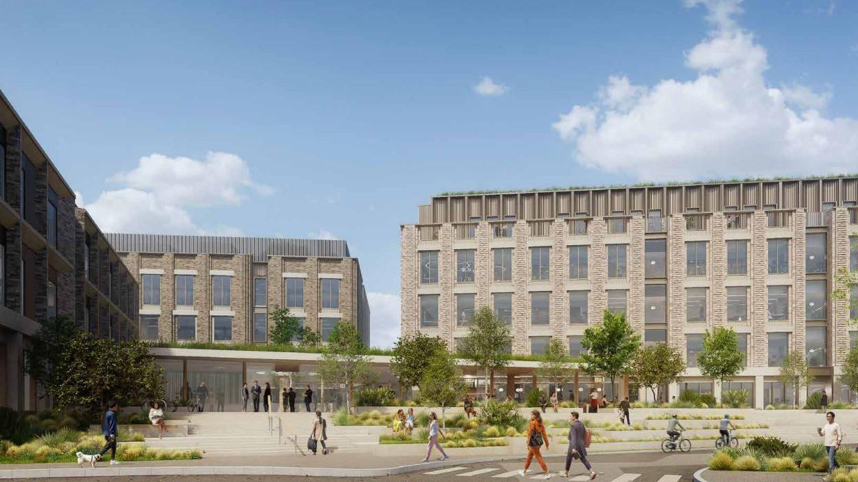 An artist's impression of proposals to redevelop the Westbrook Centre office blocks in Cambridge