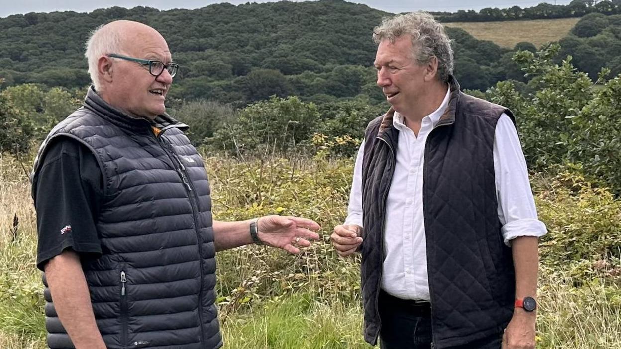 Local resident Dale Bradley with Cornwall councillor Rob Nolan