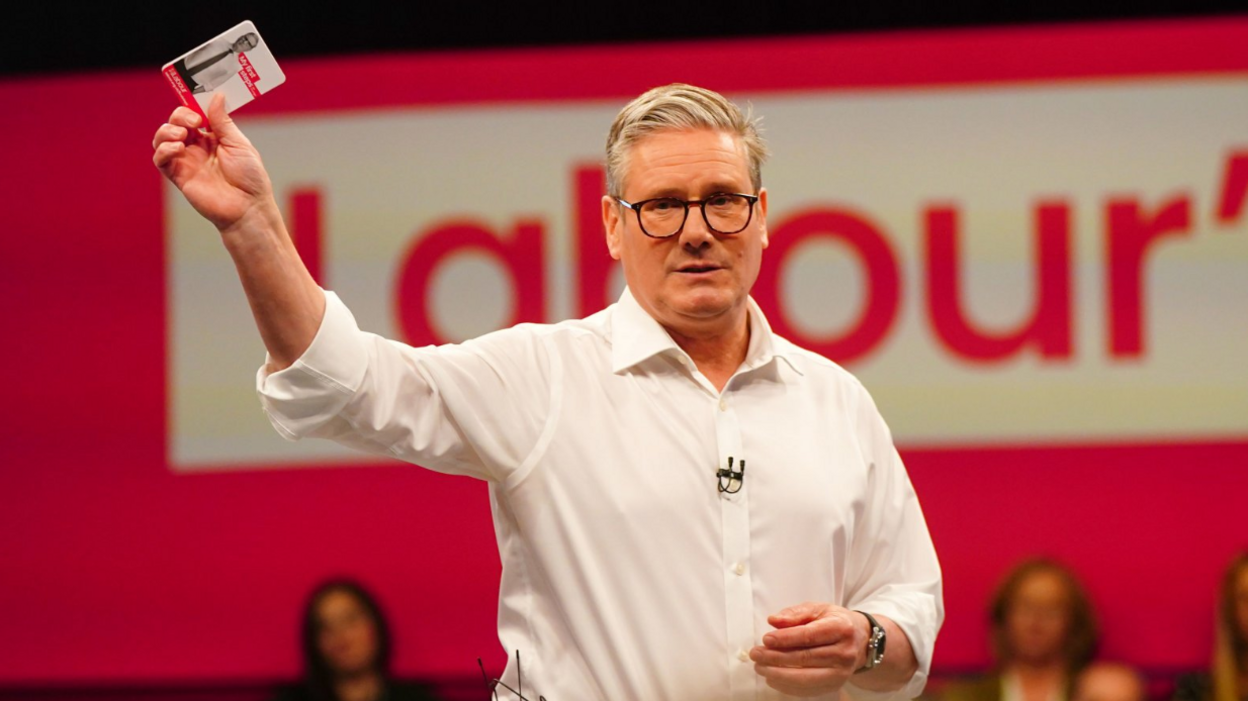 Labour Party leader Sir Keir Starmer speaks during his visit to the Backstage Centre, Purfleet, for the launch of Labour's doorstep offer to voters ahead of the general electio