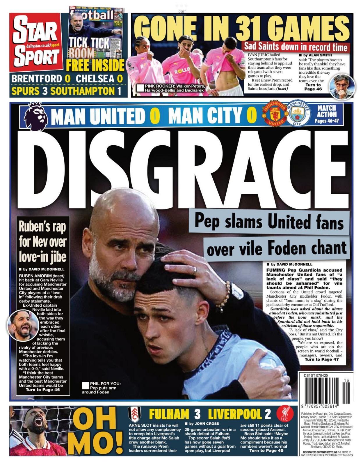 Daily Star back page