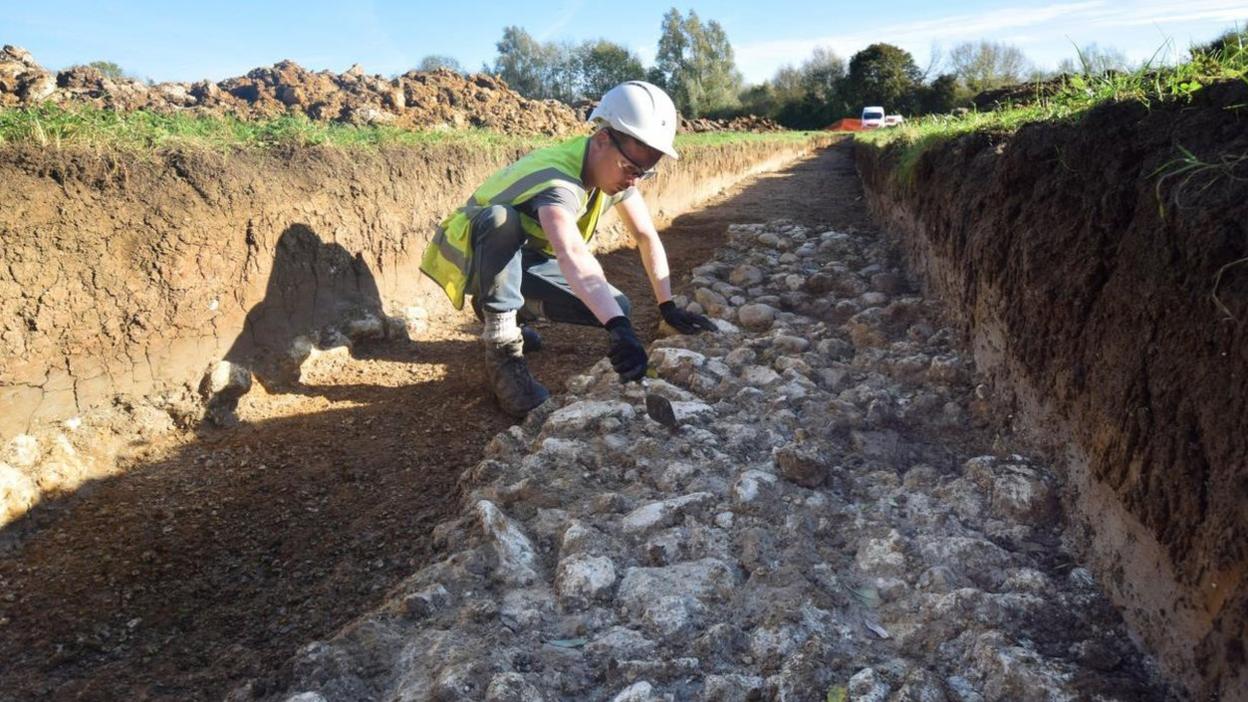 Unearthed stone causeway