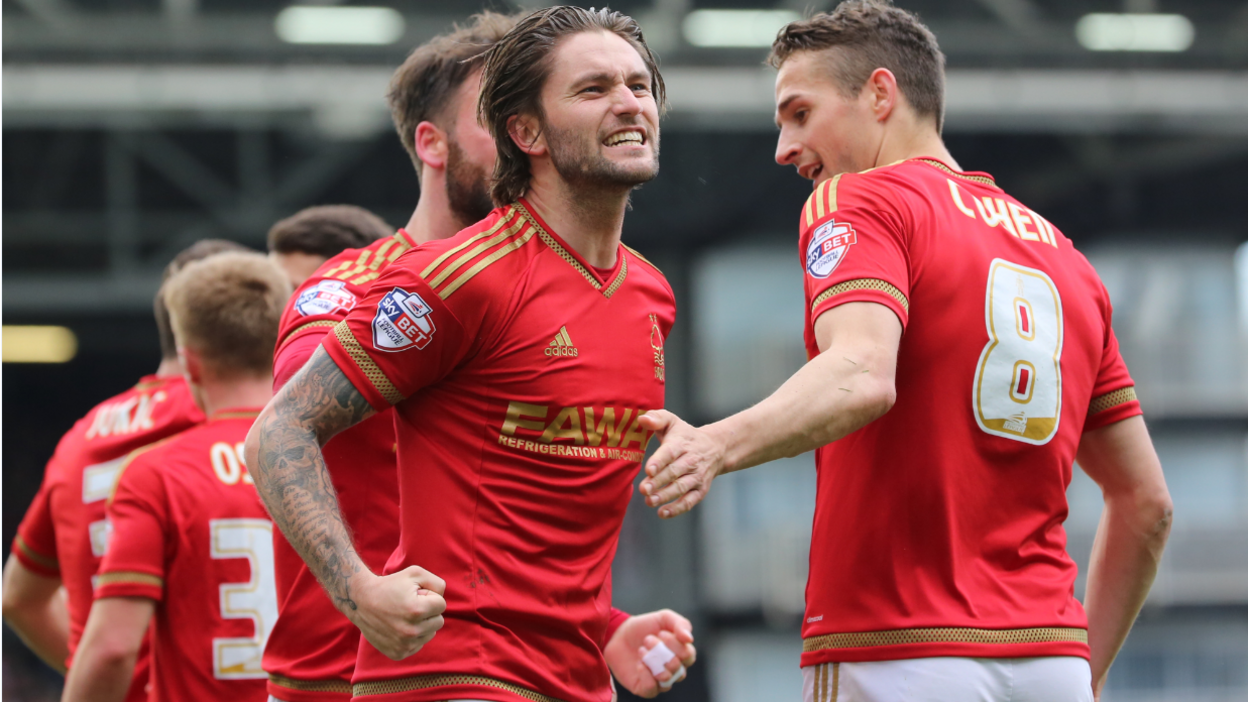 Nottingham Forest celebrate scoring against Fulham