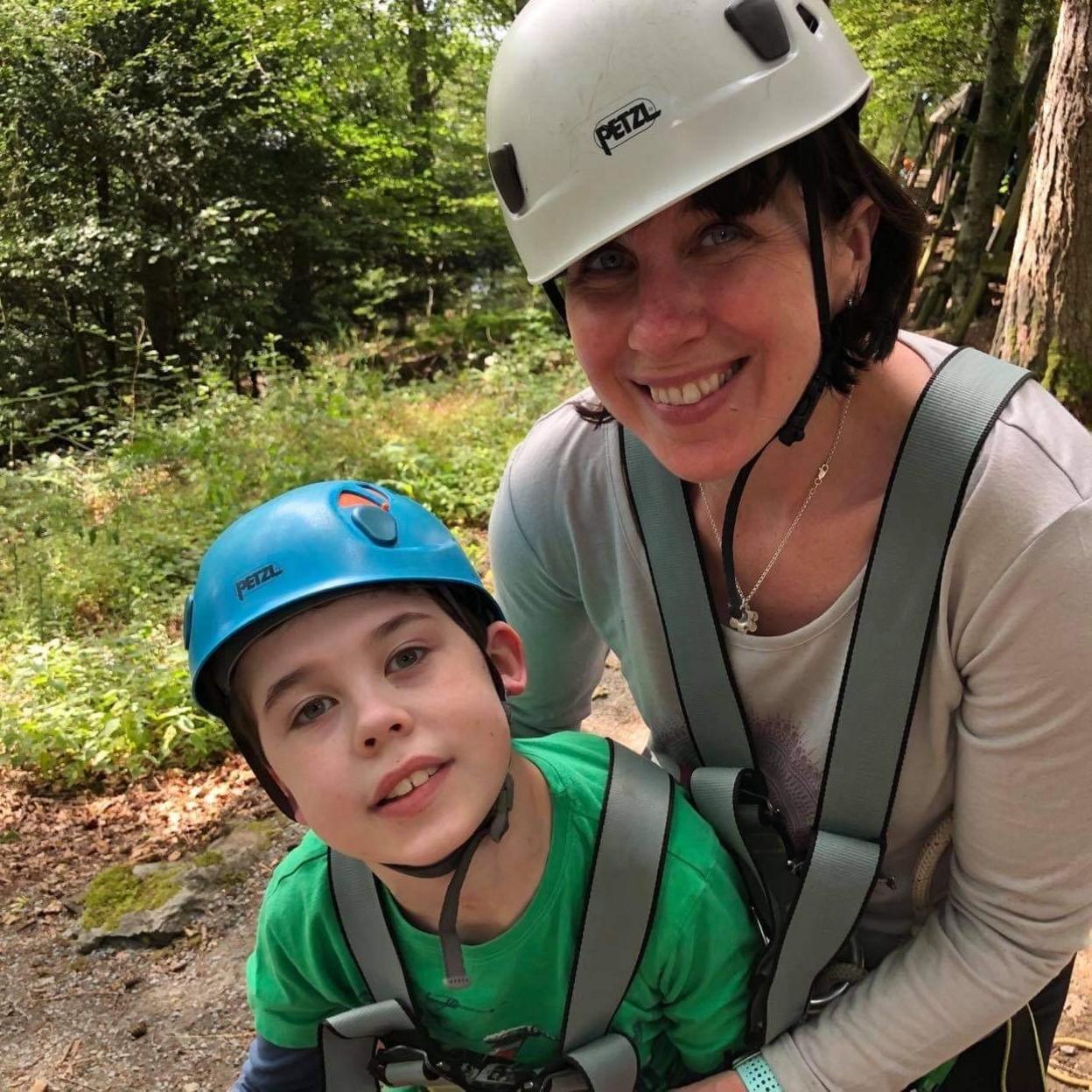 Oliver Voysey with his mum, Sarah, in the Lake District