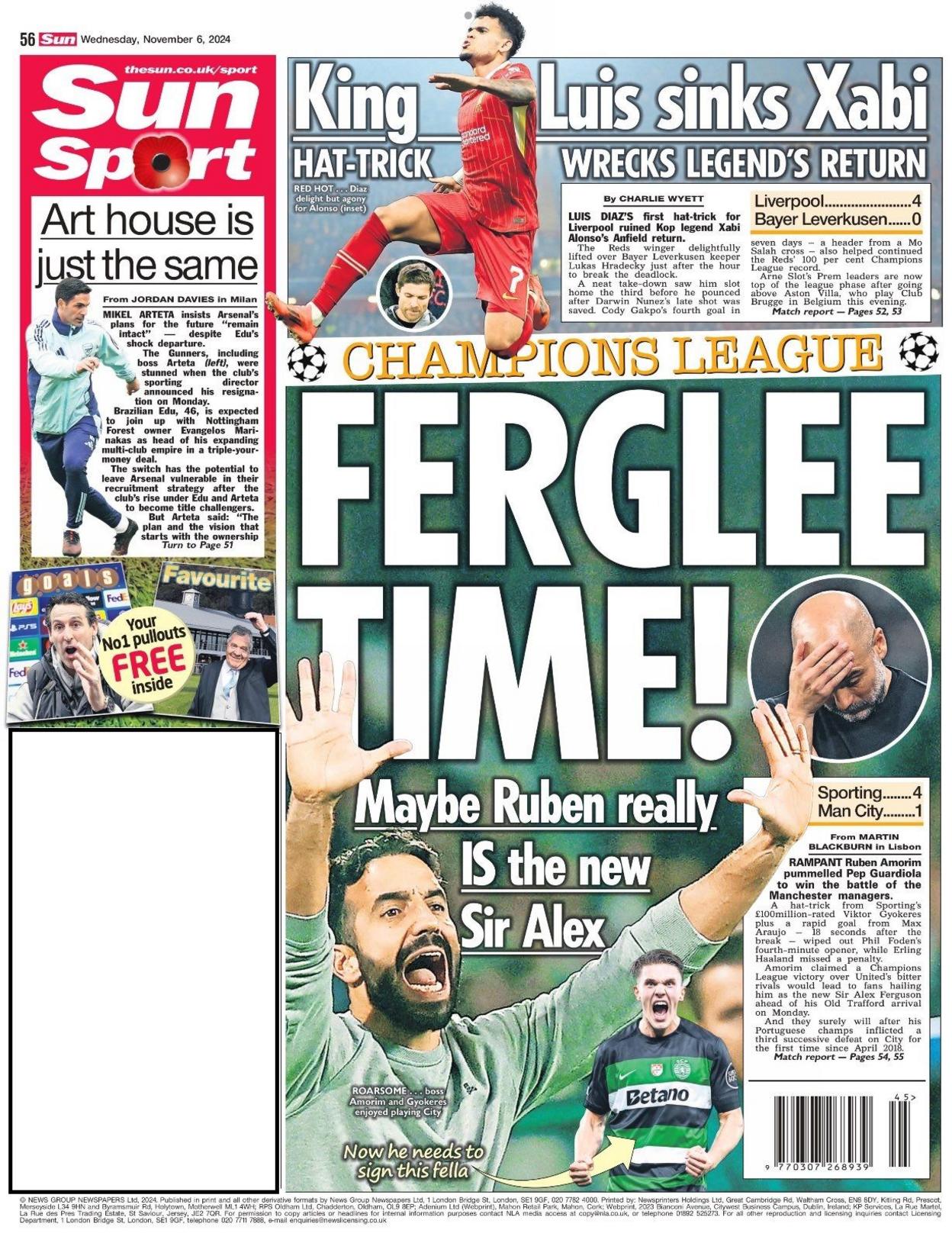 Back page of The Sun