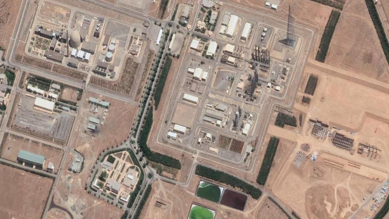 A satellite image shows the Arak nuclear facility in Iran.