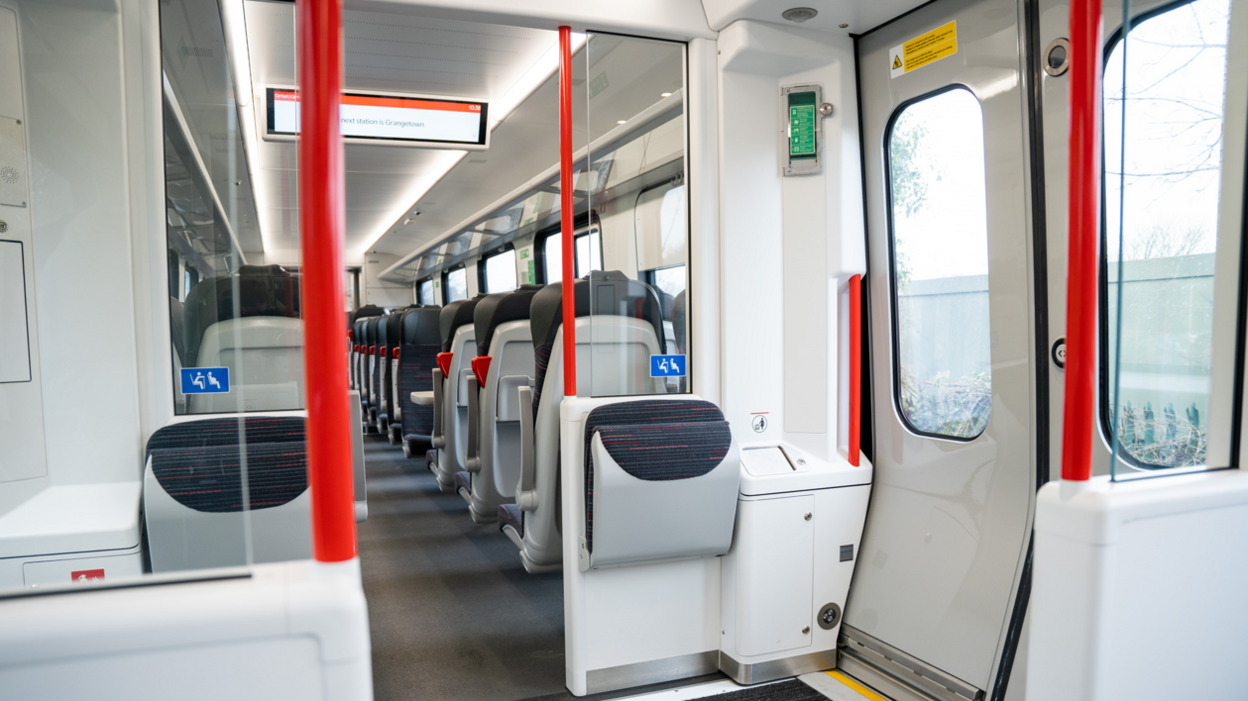 A look inside one of 36 new tram-trains which will run as part of the South Wales Metro