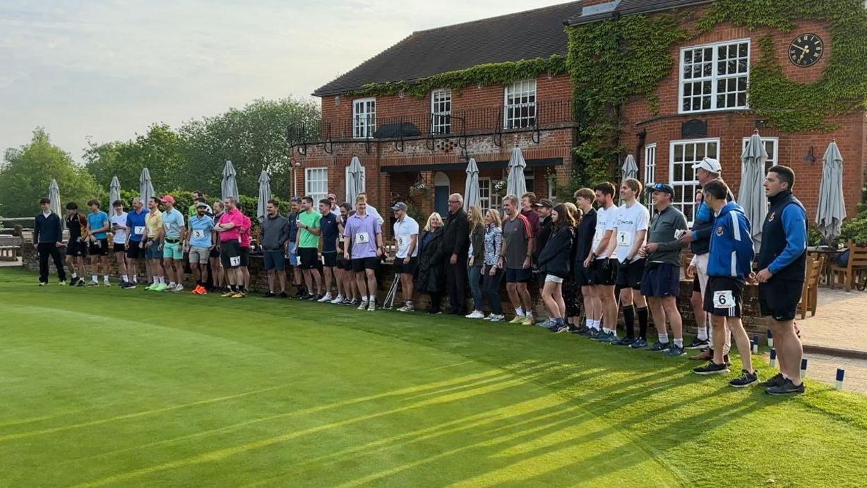 Pairs outside clubhouse