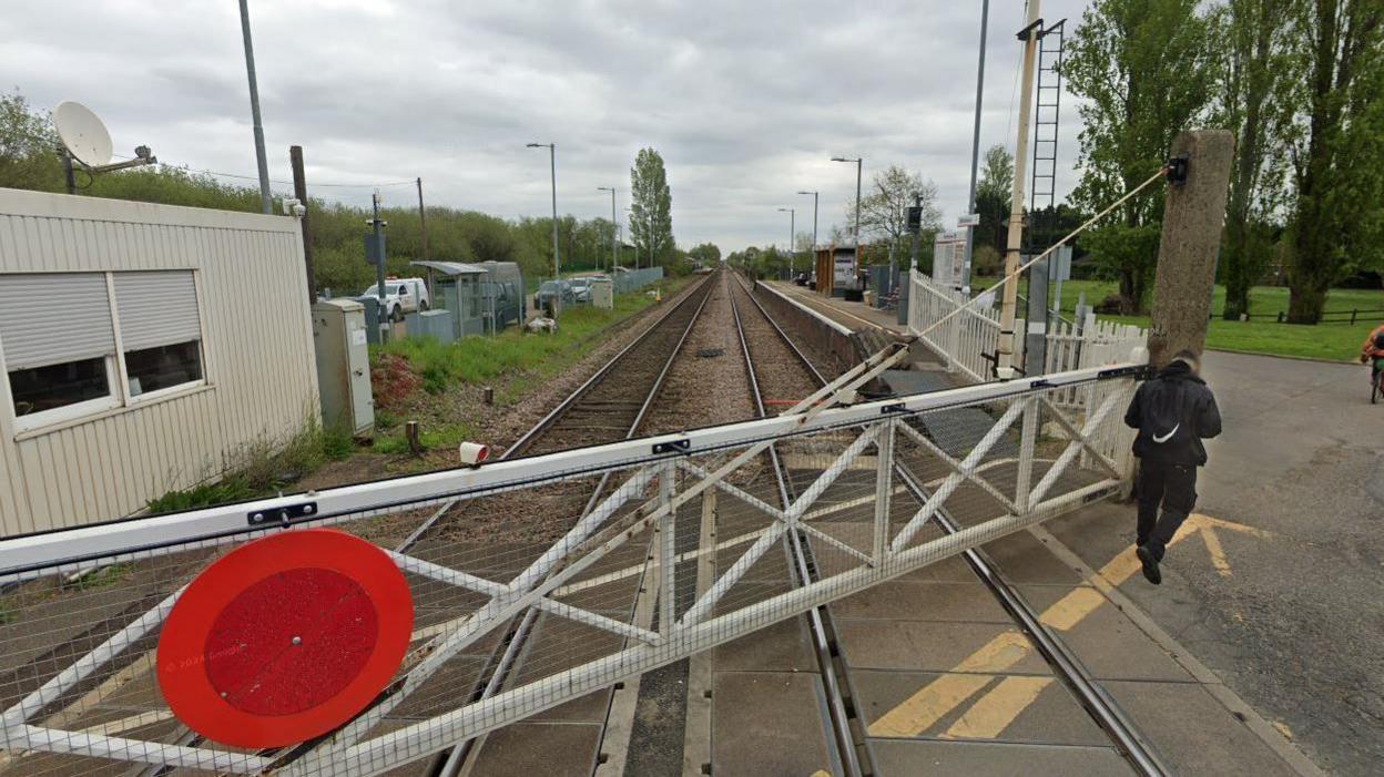 Railway tracks at Whittlesey station 