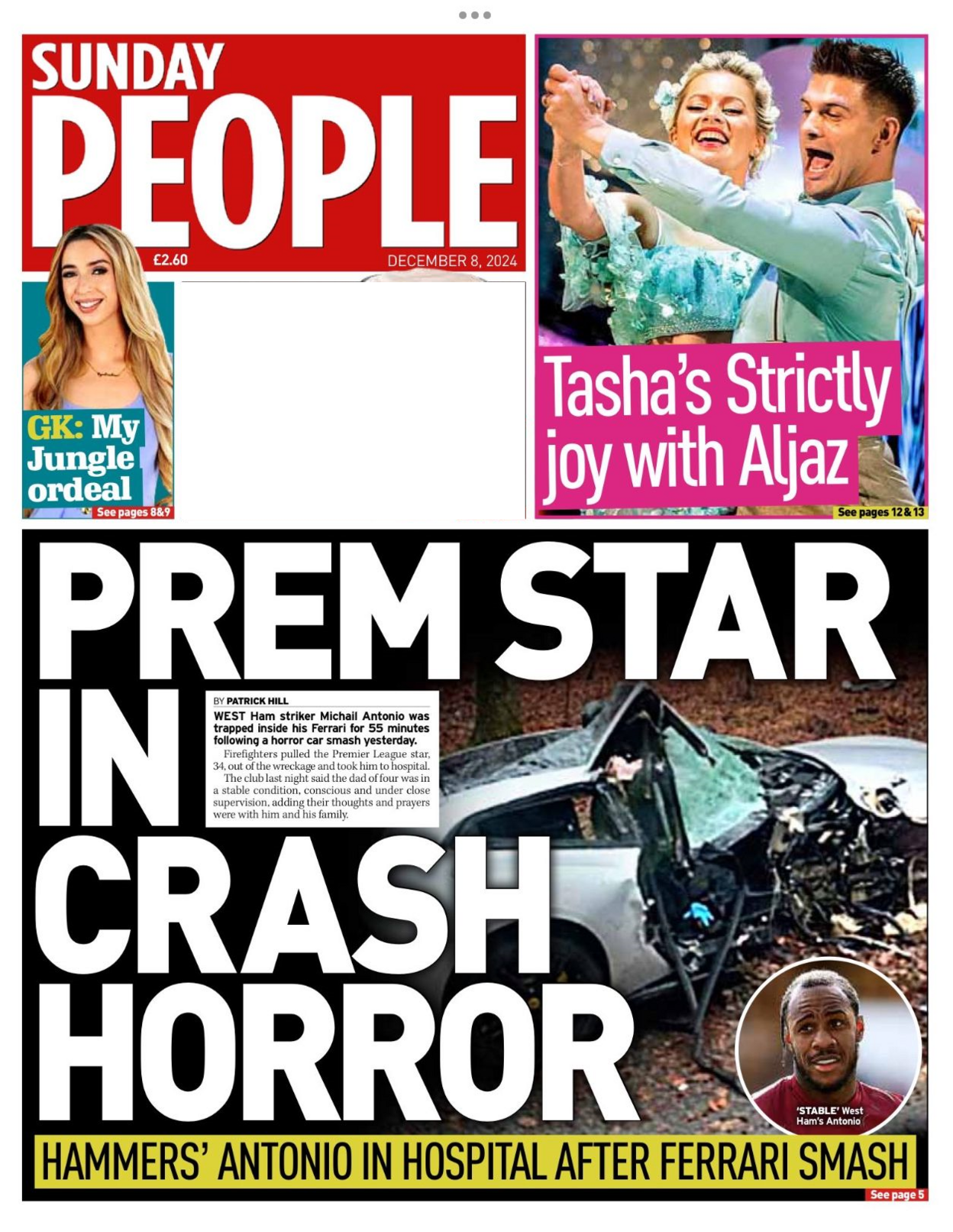 Sunday People front page - 8 December 2024