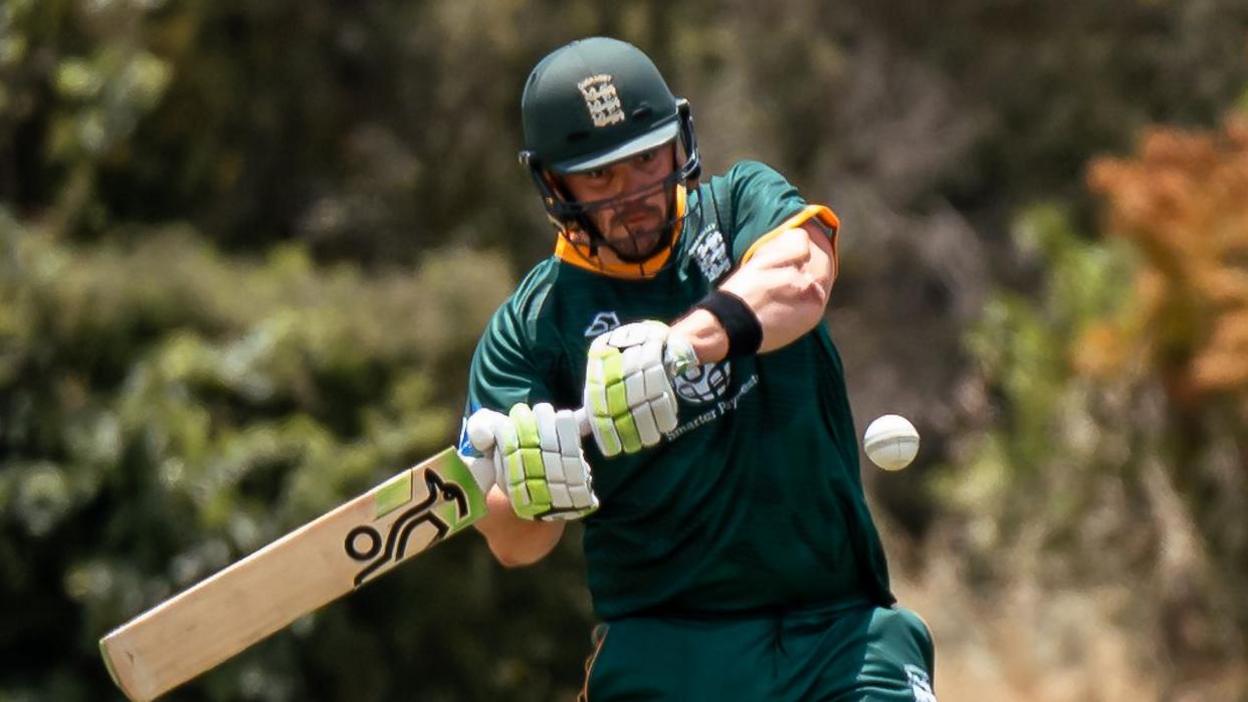 Guernsey batter hits the ball