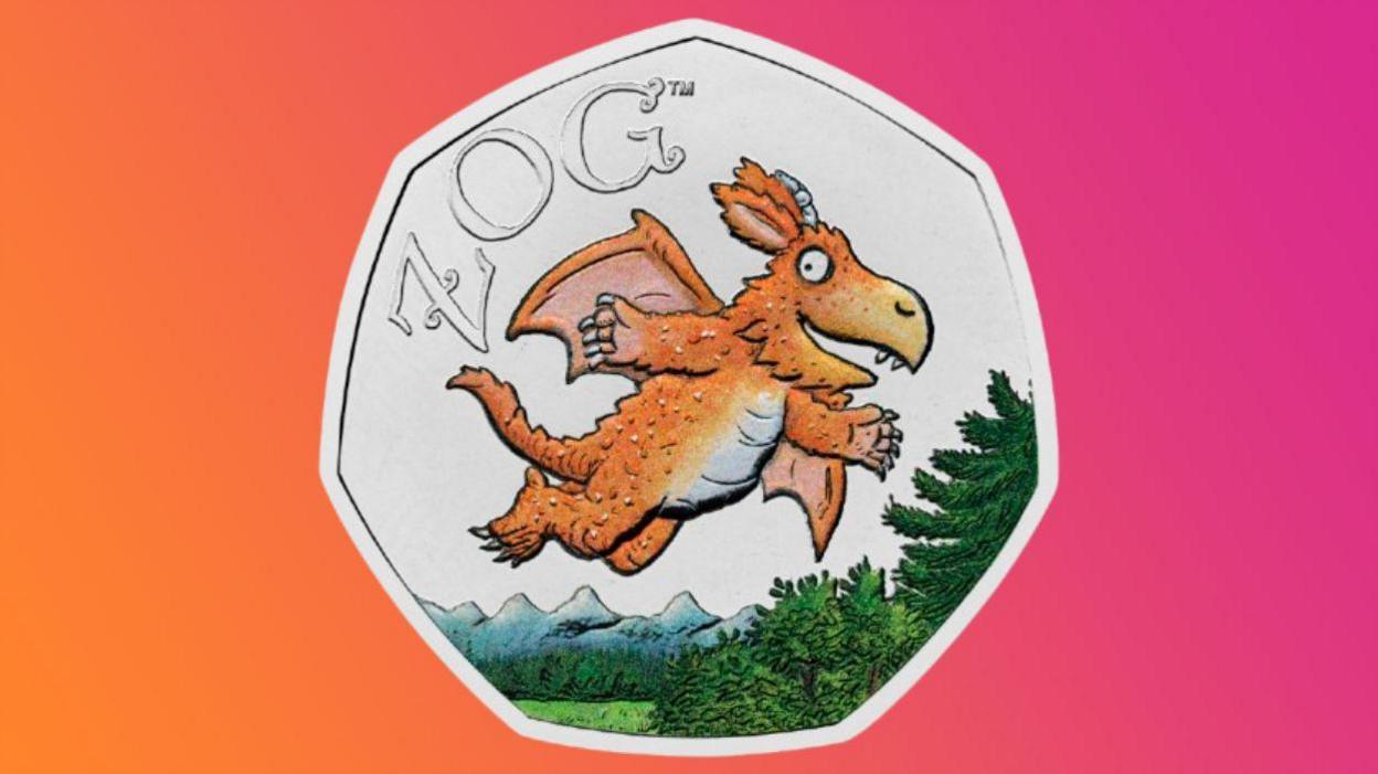 The new 50p coin that celebrates the children's character Zog.