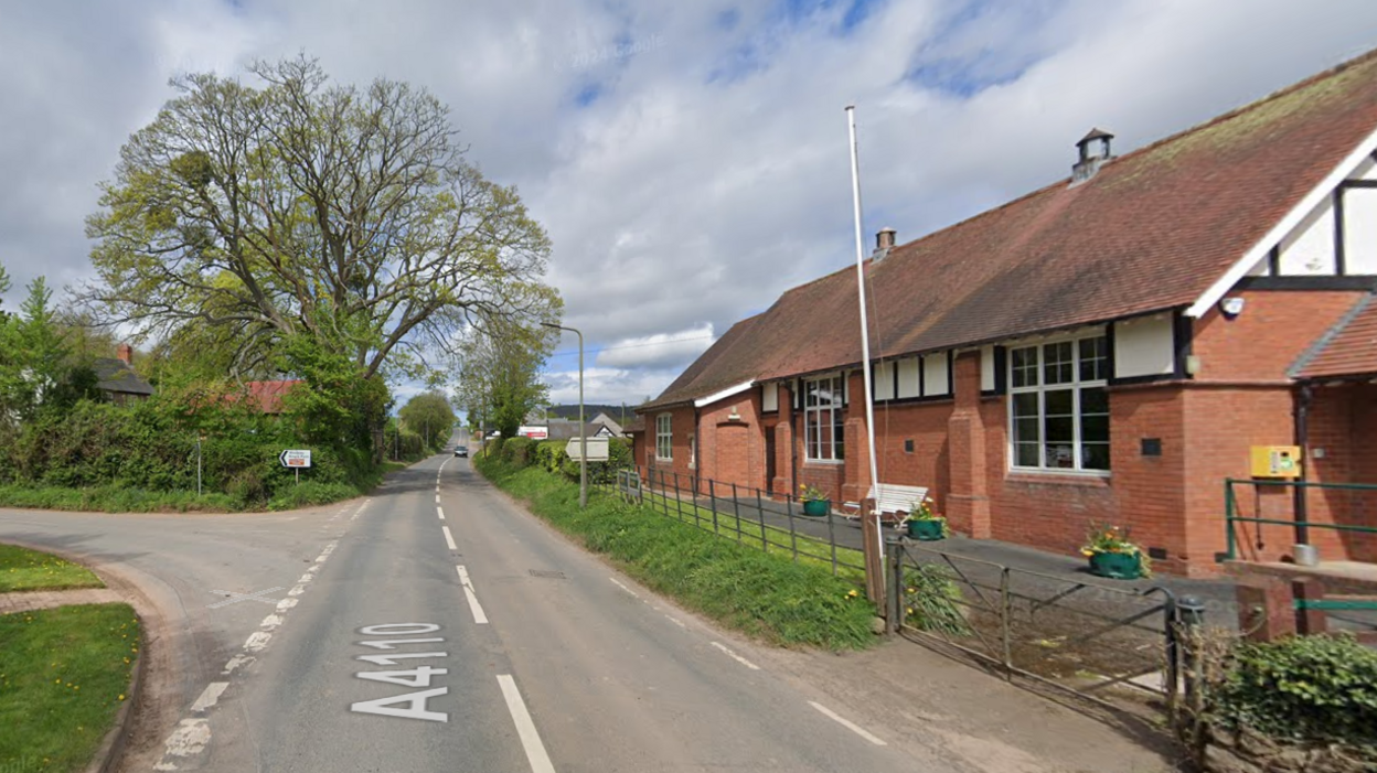 The A4110 going through Canon Pyon in Hereford 