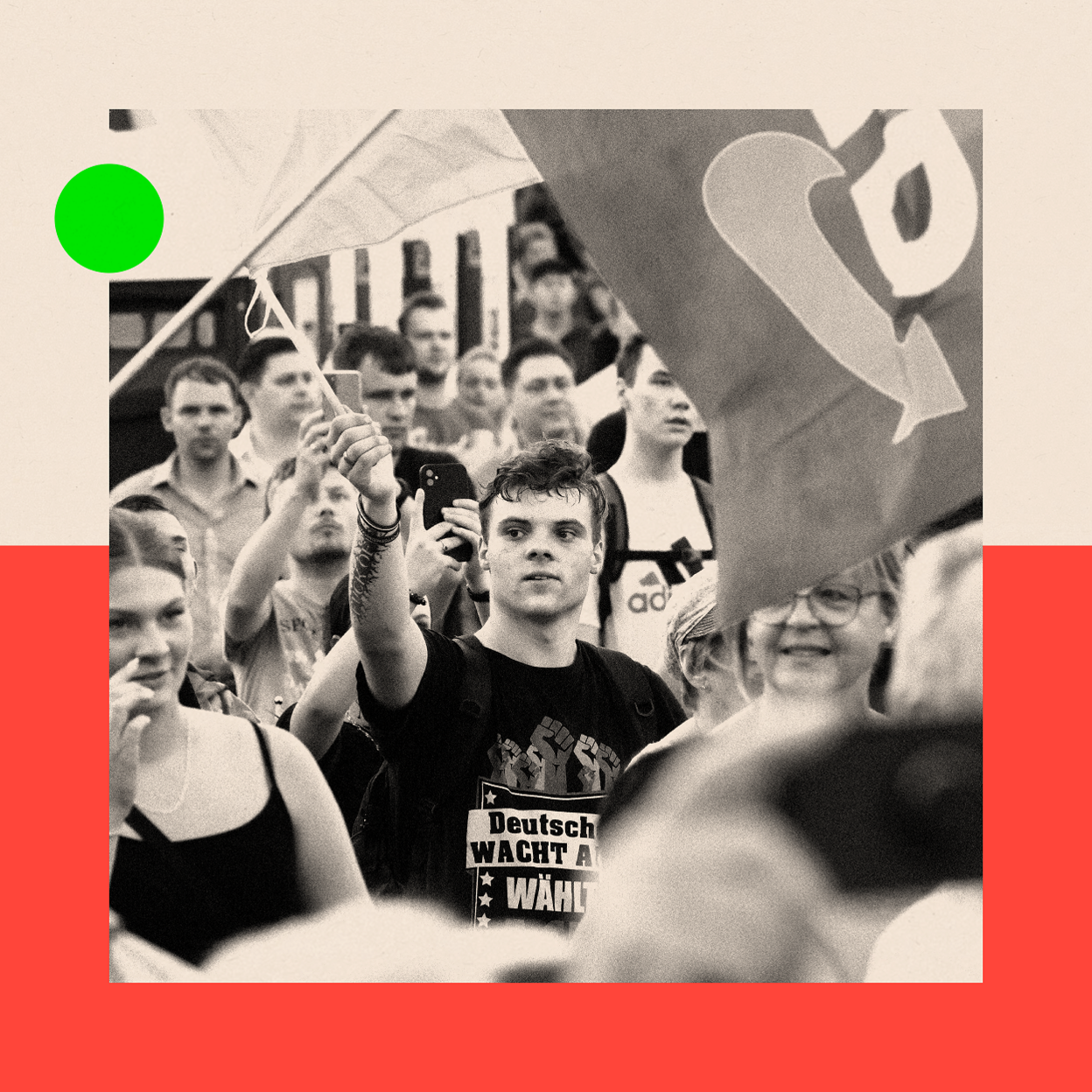 A young man at an AFD rally