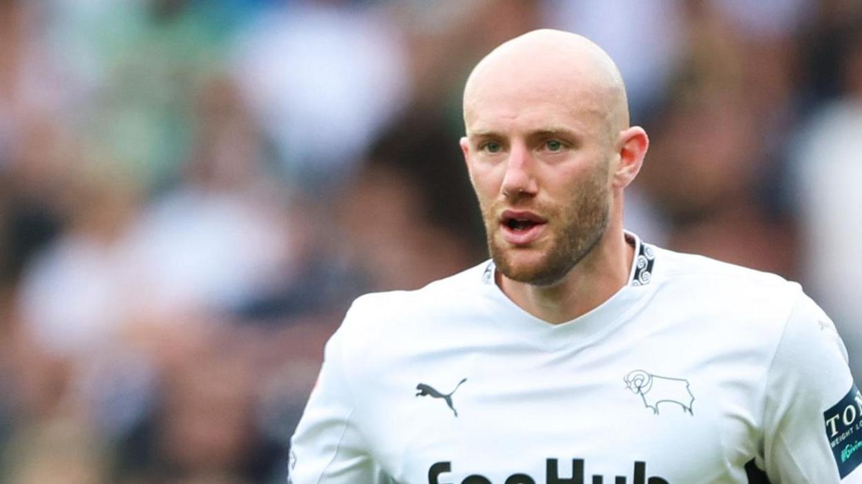 Matt Clarke in action for Derby County