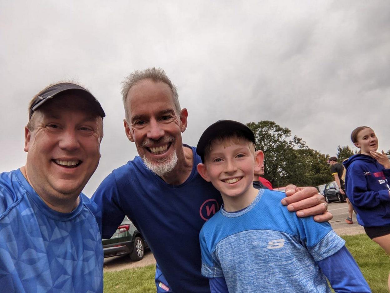 Dr Nigel Rata, left, with founder Paul Sinton-Hewitt and Nigel's son