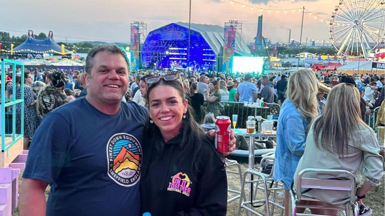 Dad and daughter at festival 