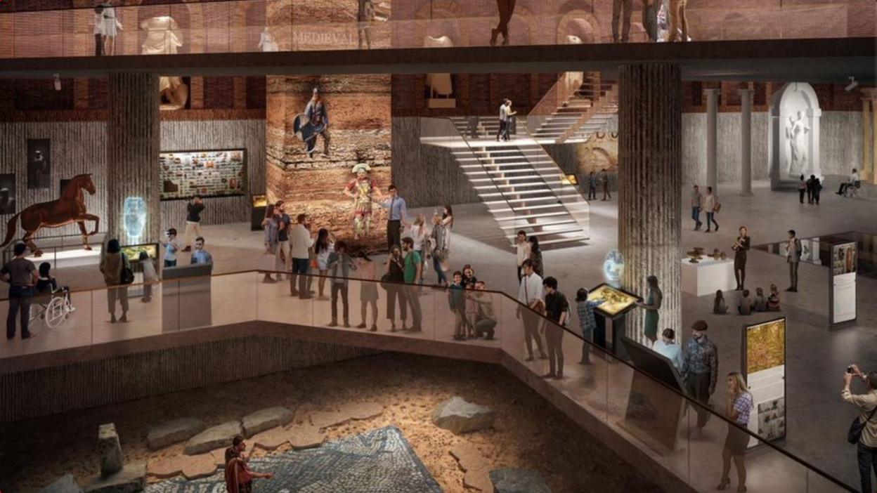 Computer generated image of the interior of the planned Roman Quarter attraction