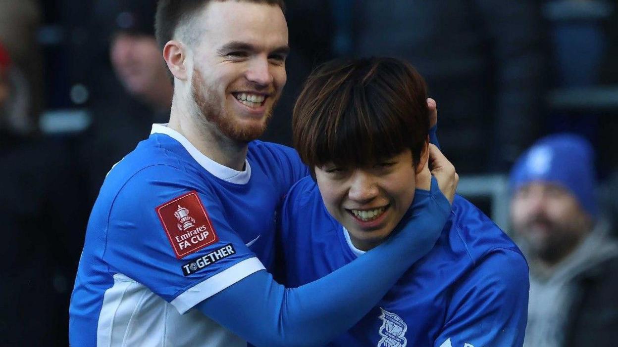 Ayumu Yokoyama celebrates his Birmingham City goal after just 36 seconds at St Andrew's 