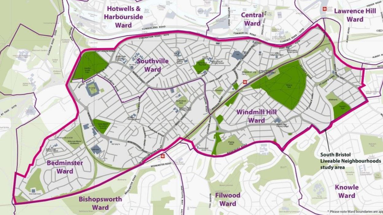 Map of Bedminster, Southville and Windmill Hill