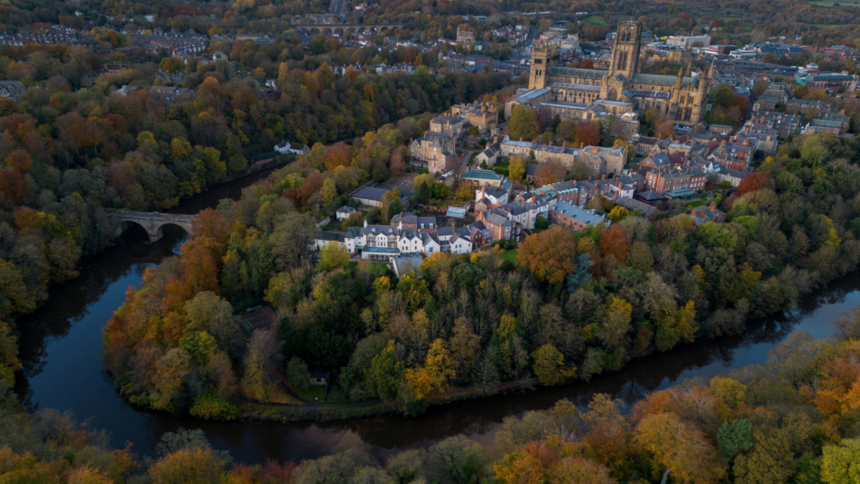 A view of Durham City in the autumn