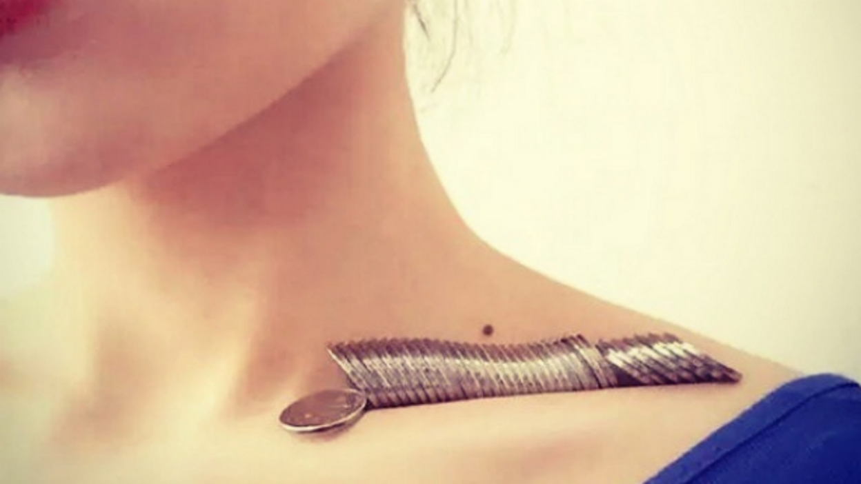 The coins in the collarbone challenge