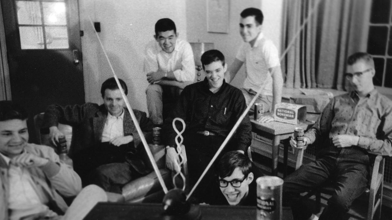 Student life in a frat house, 1960.