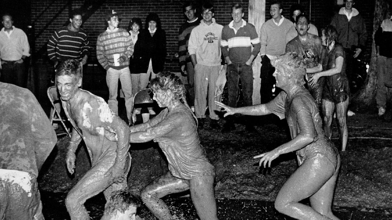 Sigma Alpha Epsilon Frat. House at DU where they held a mud wrestling match.