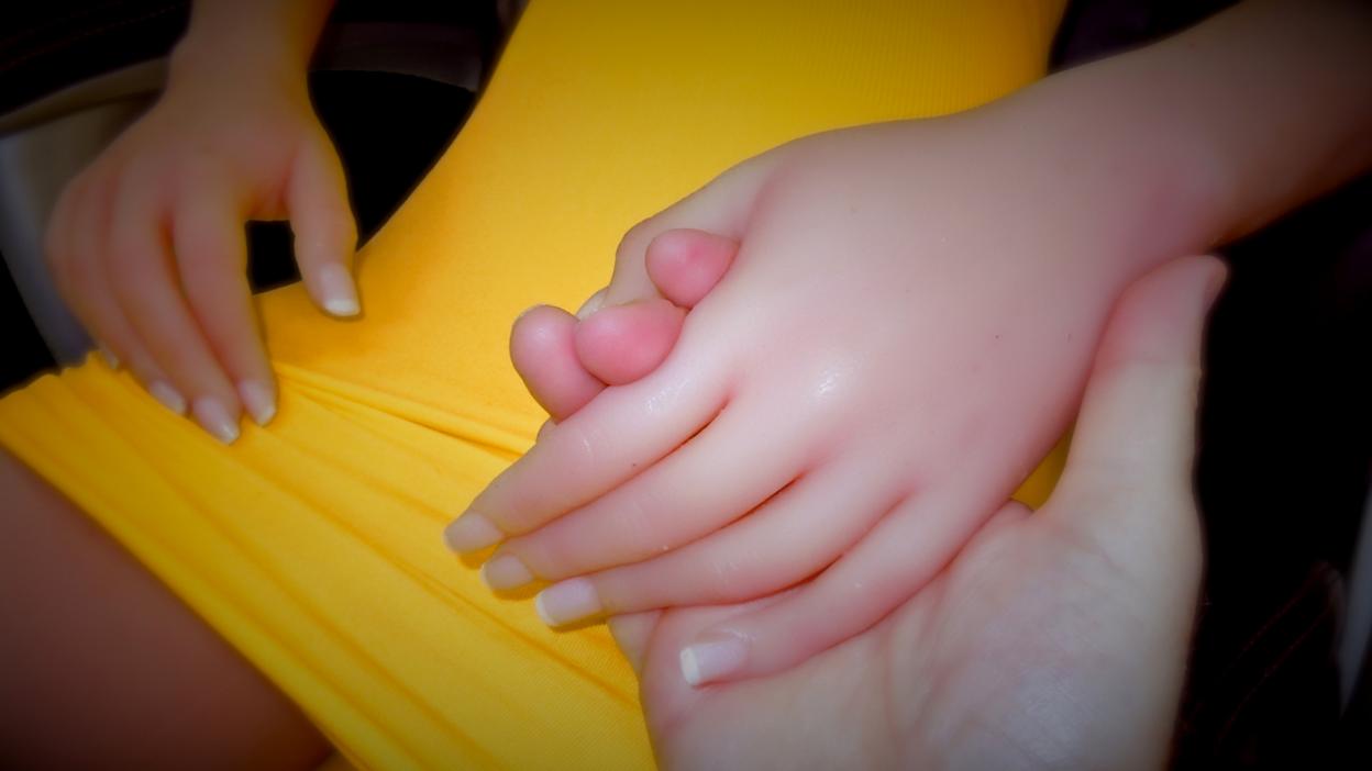 David Mills holds hands with his sex doll,