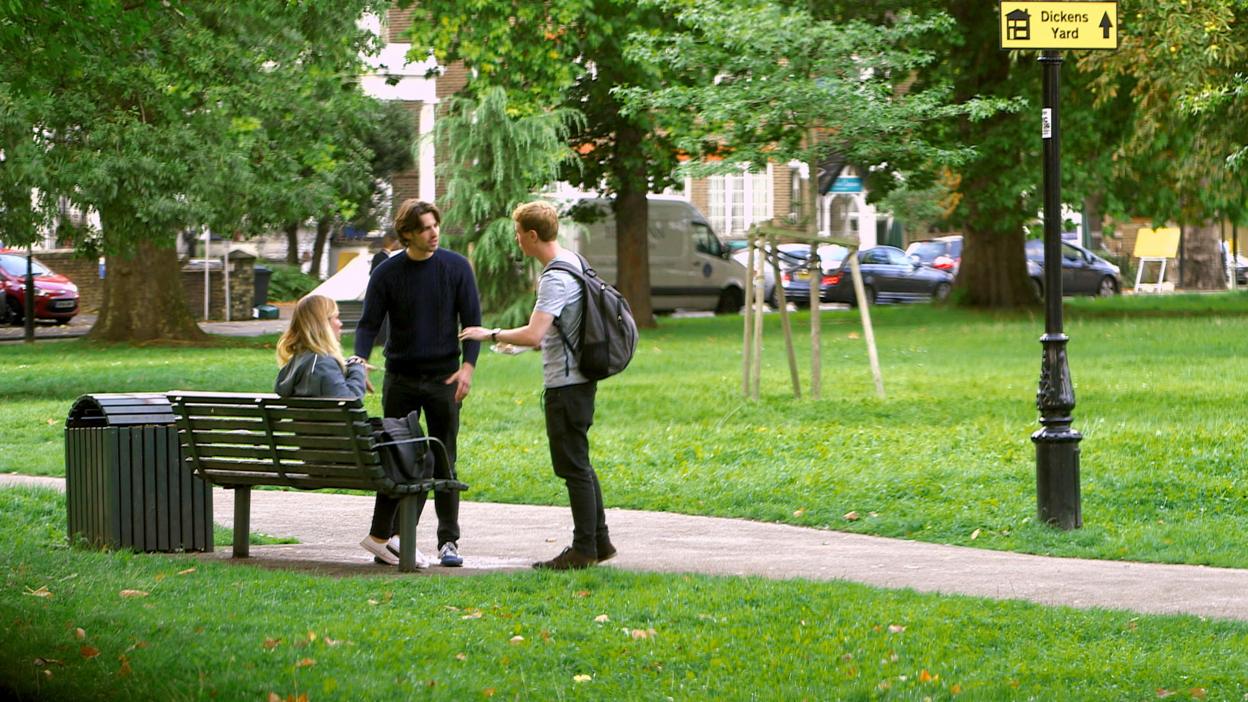 A man intervenes Will shouting at Eline