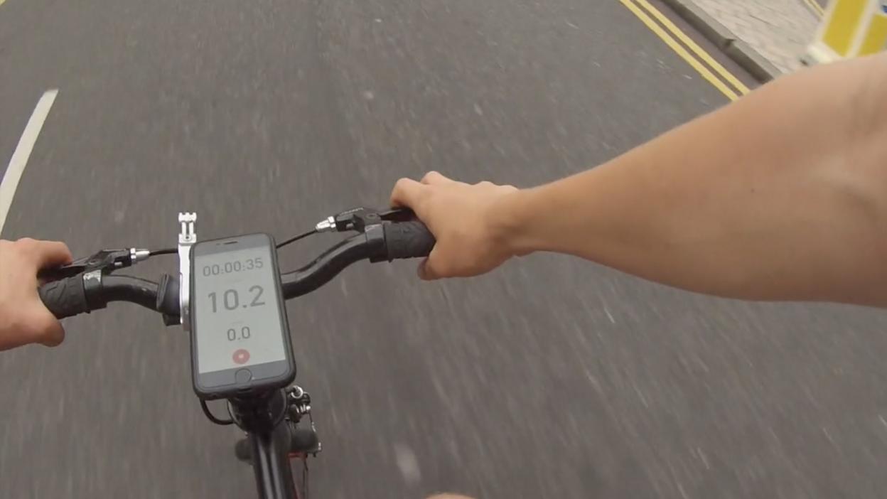 First person view of bike riding