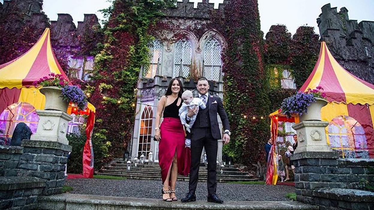 Conor McGregor with girlfriend Dee Devlin and son Conor Jr